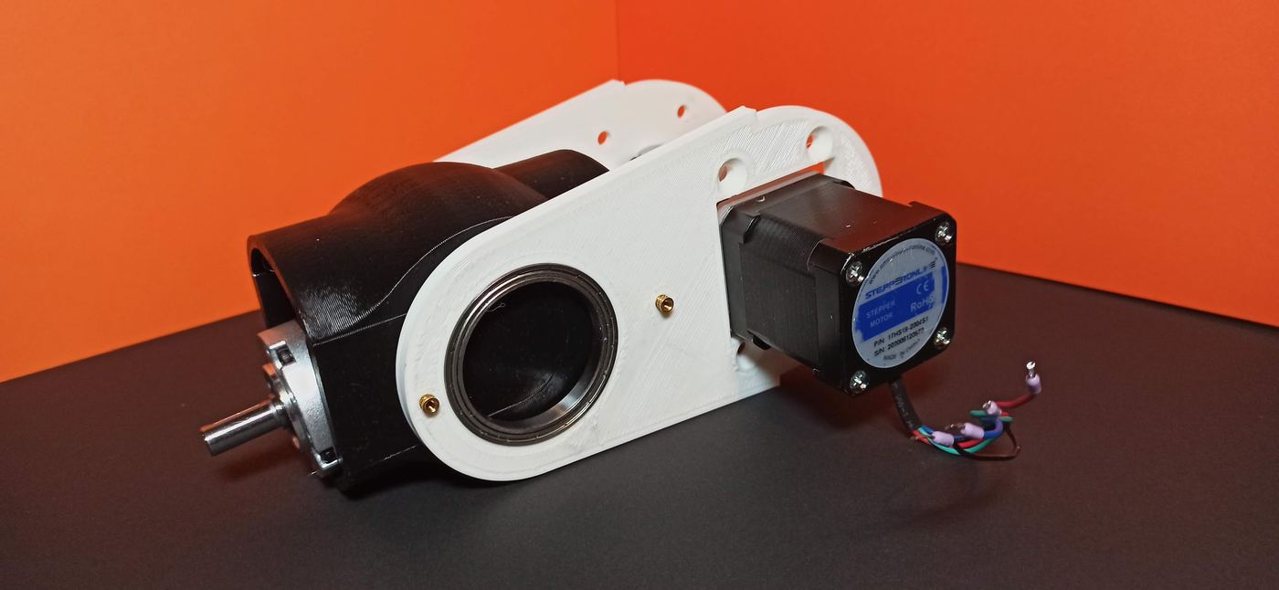 3D-printed cycloidal drive housing with a stepper motor