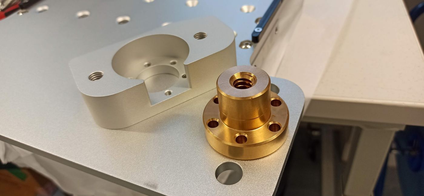 Machined aluminium and brass components