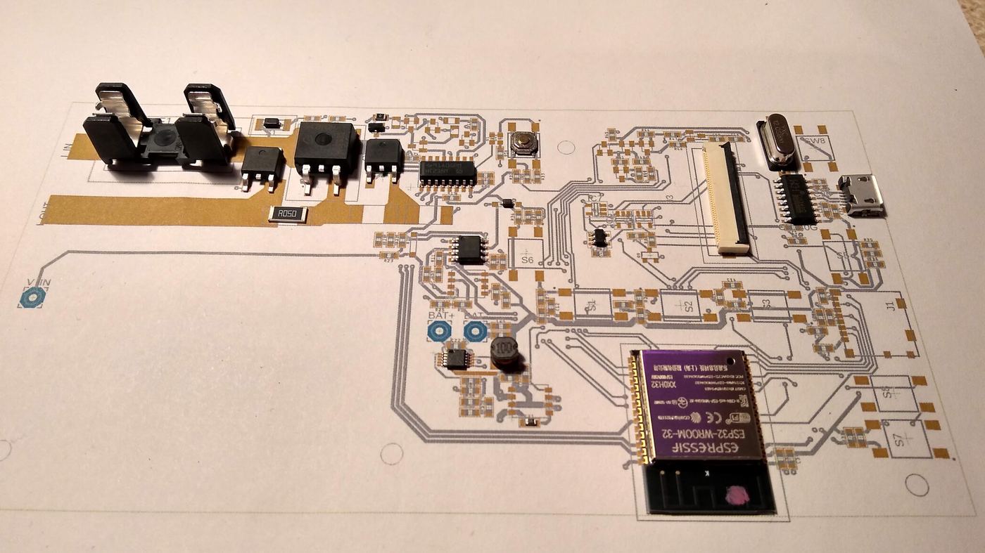 Populated prototype PCB with a wireless microcontroller module